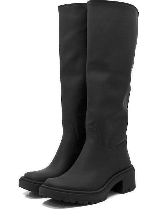 Leder Damenstiefel Schwarz
