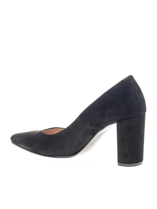 Ellen Suede Pointed Toe Black Medium Heels