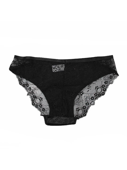 Ouno Women's Slip with Lace Black