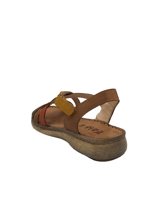 Walk In The City Leather Women's Flat Sandals Anatomic with Strap