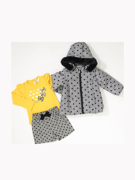 Kids' Casual Jacket Short with Lining & Hood Gray