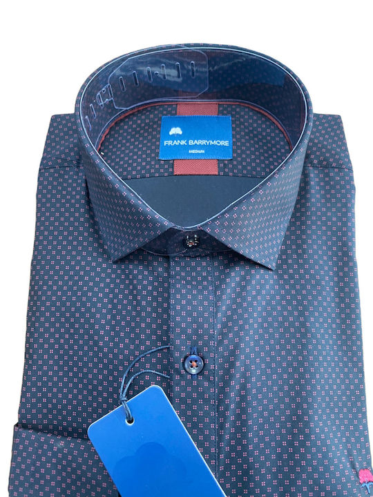 Langärmlig Hemd Polka Dot Marineblau