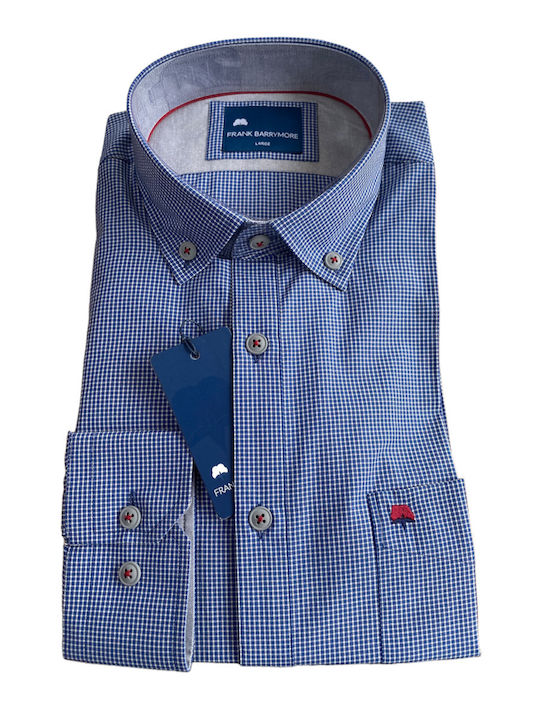 Long-sleeved Shirt Checked Blue
