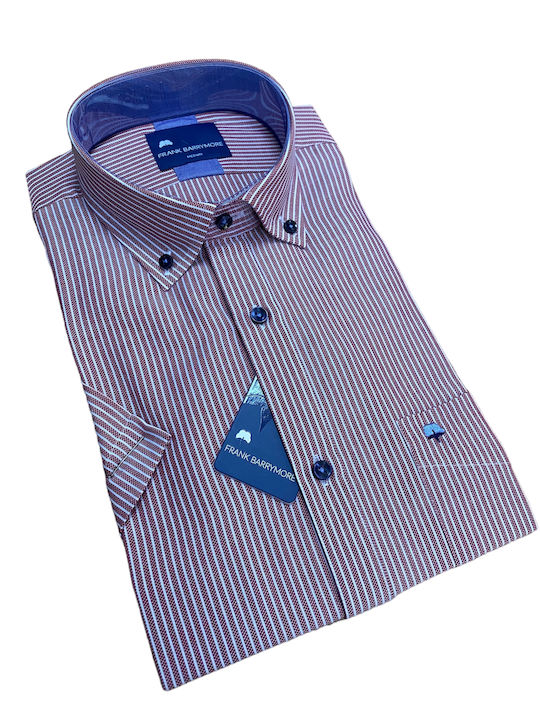 Short-sleeved Shirt Striped Burgundy