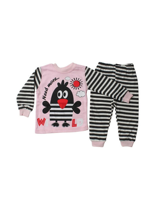 Supermini Kids Pajamas Winter Cotton Pink