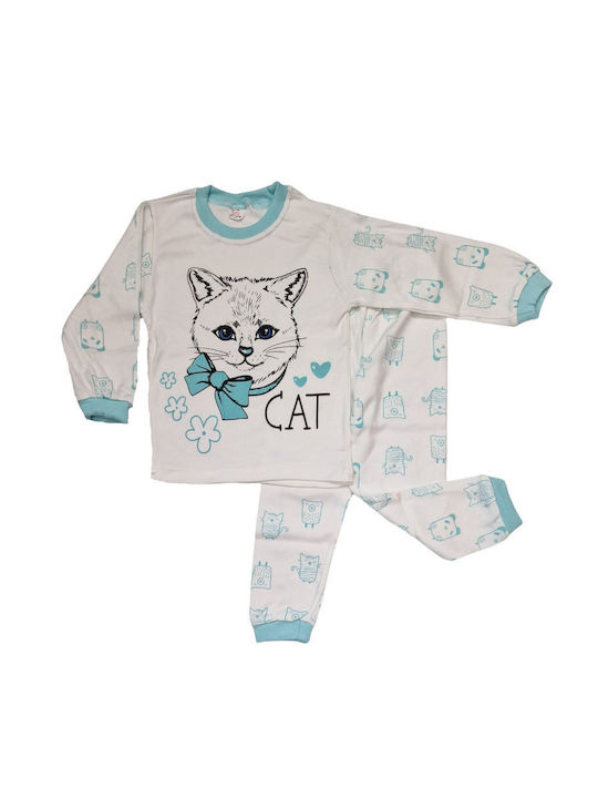 Supermini Kids Pajamas Winter Cotton Turquoise