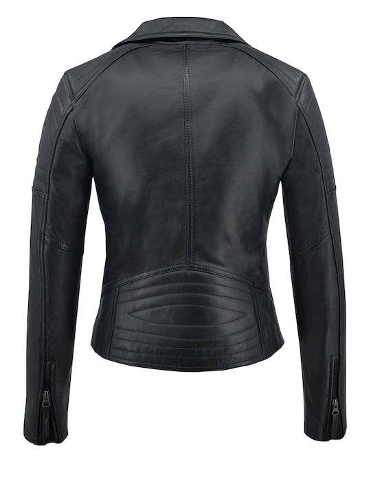 Piele Jachetă de femei Biker Jacket Negru