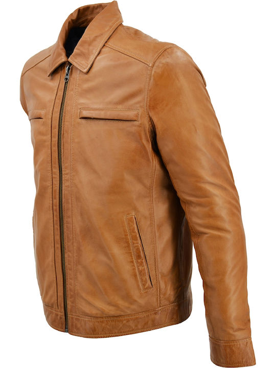 Δερμάτινα 100 Men's Winter Leather Jacket Brown