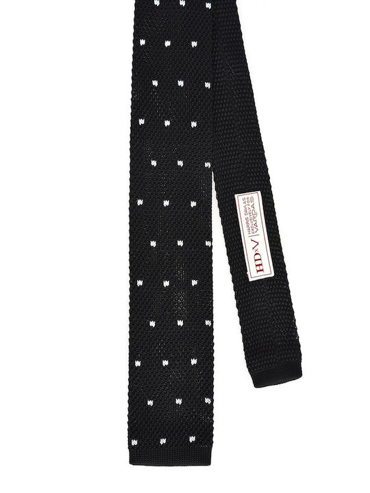 Vardas Ανδρική Γραβάτα Πλεκτή με Σχέδια σε Μαύρο Χρώμα