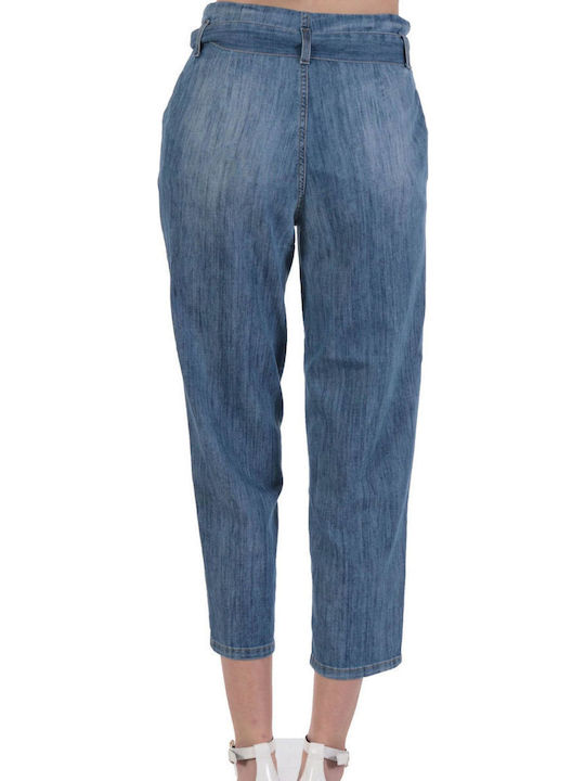 High Waist Women's Jean Trousers in Paperbag Fit