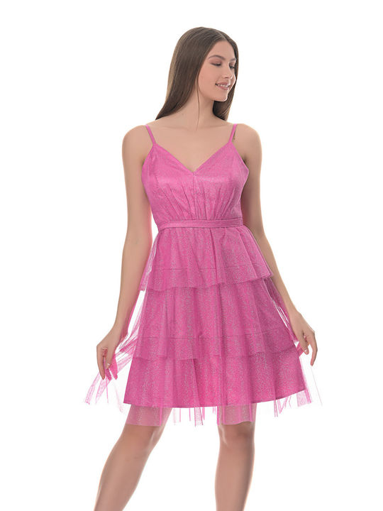 Farmaki Mini Dress for Wedding / Baptism Fuchsia