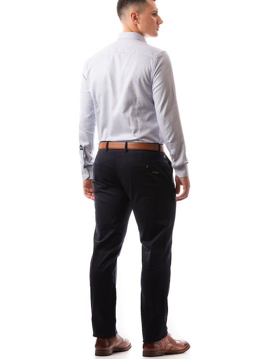 Trousers Chino Elastic in Regular Fit Navy Blue