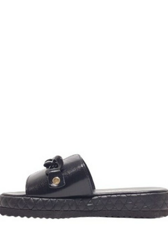 Wall Street Flat Mules Black