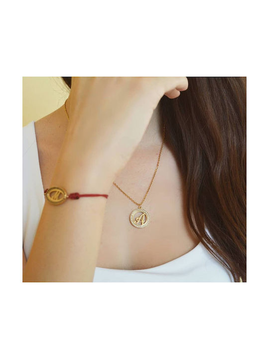 Personal Jewel Necklace Monogram from Gold Plated Silver with Zircon