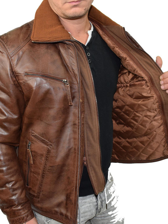 Leatherland Herren Jacke Leder Braun