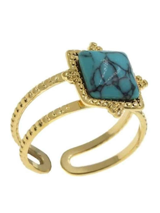 Cuoro Women's Steel Gold Plated Ring Cuoro Women's Steel Gold Plated Ring