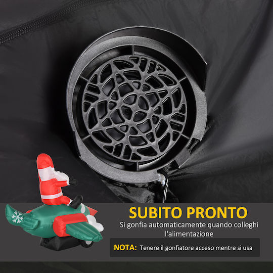 Outdoor Inflatable Illuminated Santa Claus Electric 220x178x160cm