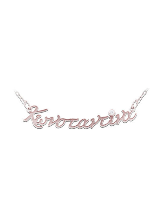 Personal Jewel Necklace Name from Gold Plated Silver