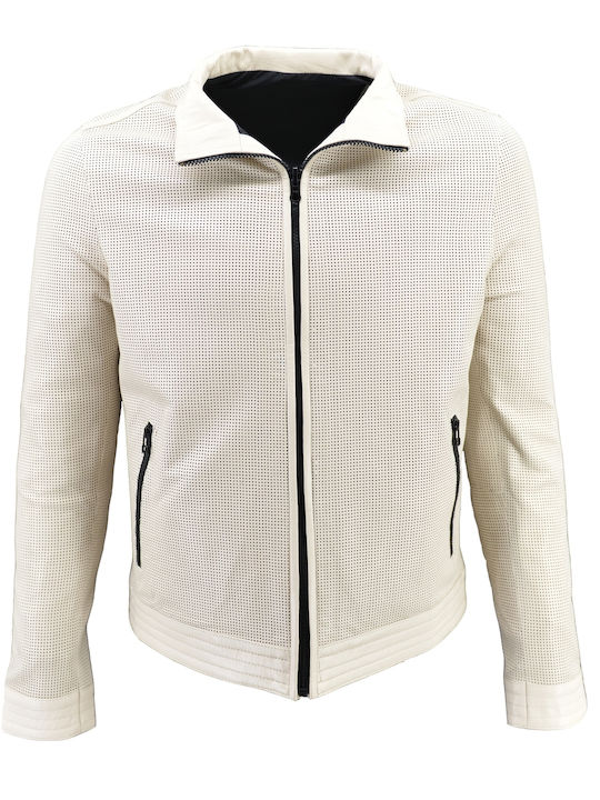 Δερμάτινα 100 Men's Winter Leather Jacket Beige