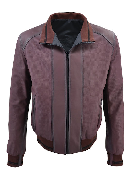 Δερμάτινα 100 Men's Winter Leather Jacket Black