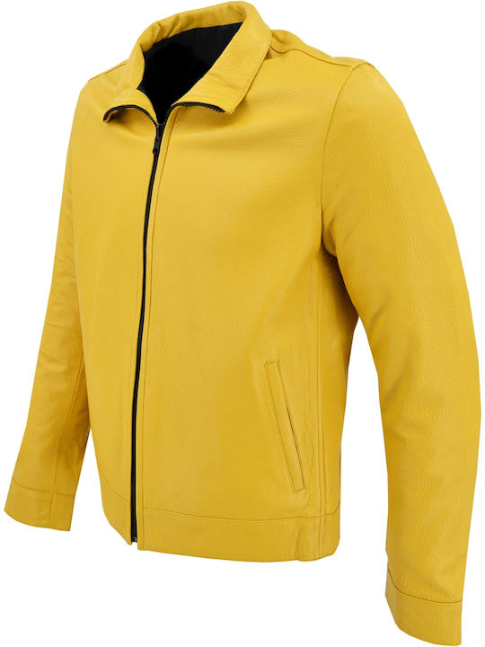 Δερμάτινα 100 Men's Winter Leather Jacket Yellow