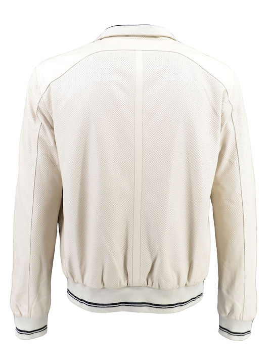 Δερμάτινα 100 Herren Winter Jacke Leder Beige