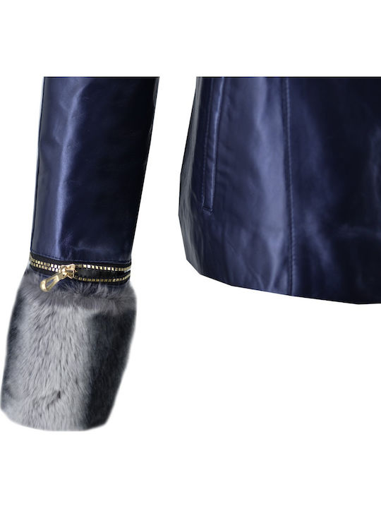 Dermatina 100 Женски Leather Сако Blue