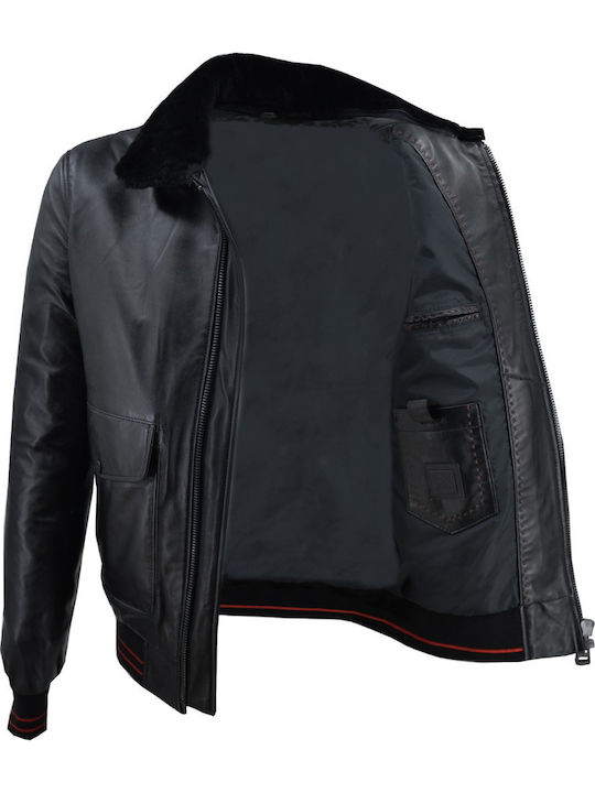 Leather Winter Jacket Black