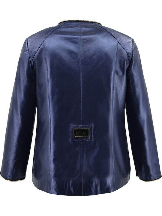 Dermatina 100 Женски Leather Сако Blue