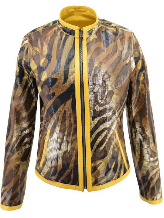 Damen Bikerjacke Gelb