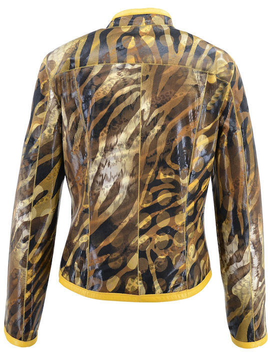 Damen Bikerjacke Gelb
