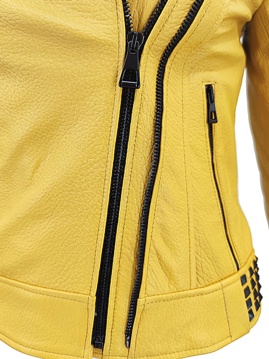 Δερμάτινα 100 Jachetă de femei Biker Jacket Yellow