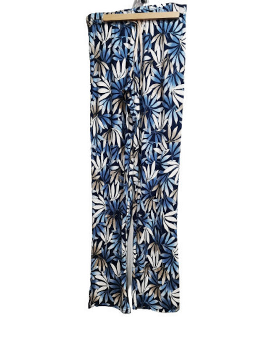 Relax Lingerie Γυναικεία Υφασμάτινη Παντελόνα με Λάστιχο Μπλε