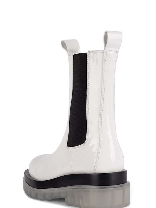 Jeffrey Campbell Women's Leather Platform Boots White