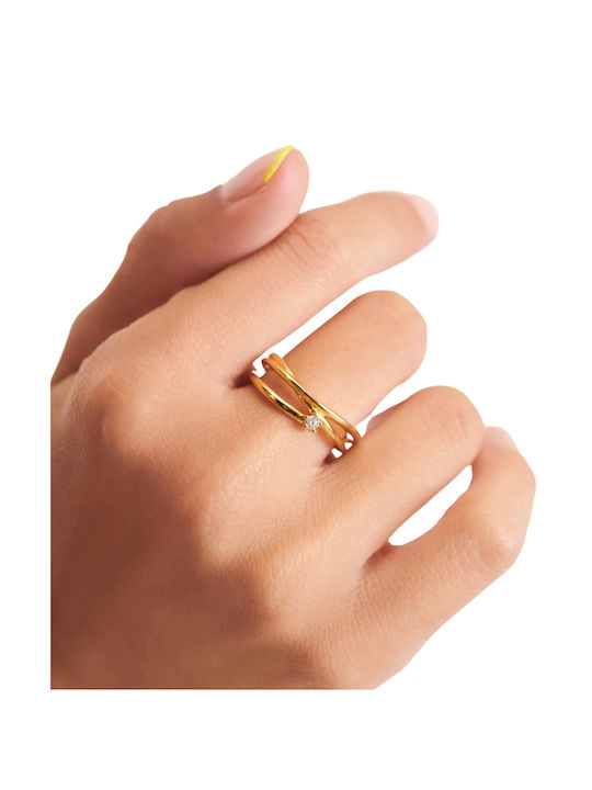Aleyolé Women's Ring with Zircon Gold Plated