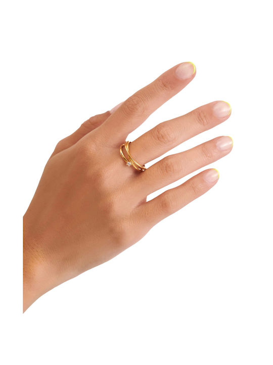 Aleyolé Women's Ring with Zircon Gold Plated