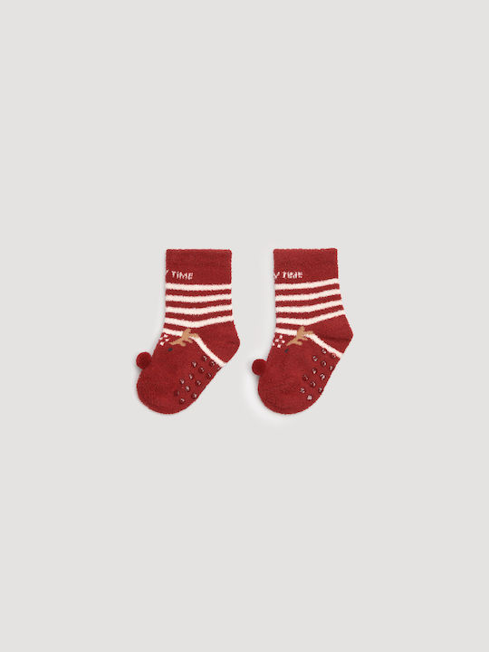 Ysabel Mora Boys Non-Slip Ankle Socks Red
