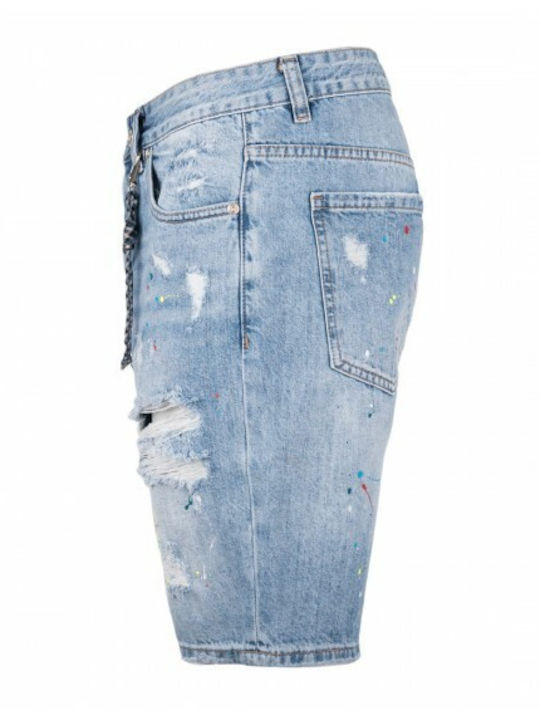 Gianni Lupo Herrenshorts Jeans Hellblau