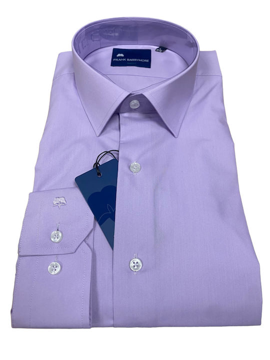 Frank Barrymore Men's Shirt Long Sleeve Purple