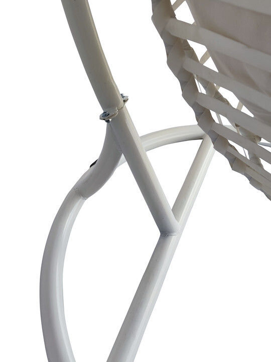 Rattan Swing Nest with Stand White L116xW116xH198cm