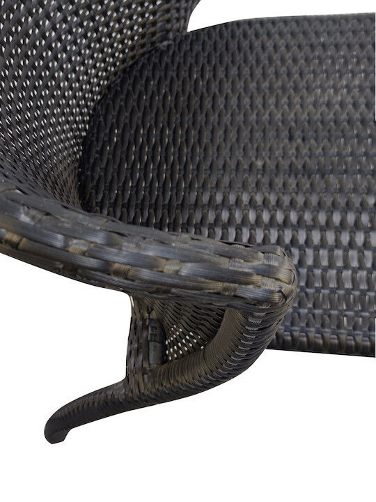 Πολυθρόνα Εξωτερικού Χώρου Rattan Μαύρη 52x46x80εκ.