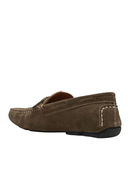 Suede Ανδρικά Μοκασίνια σε Πράσινο Χρώμα