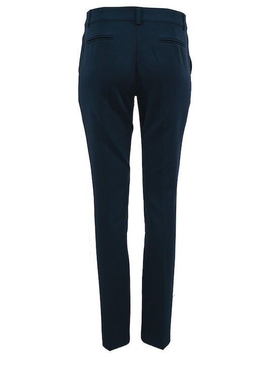 Figaro Women's Fabric Trousers in Slim Fit Navy Blue