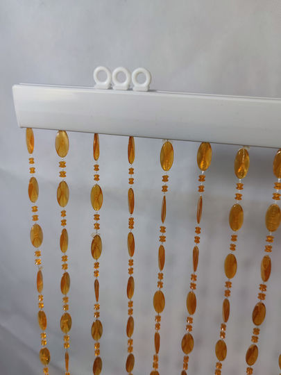 Epiplo-Fos Door Curtain Made of Plastic Brown 100x220cm 0400061