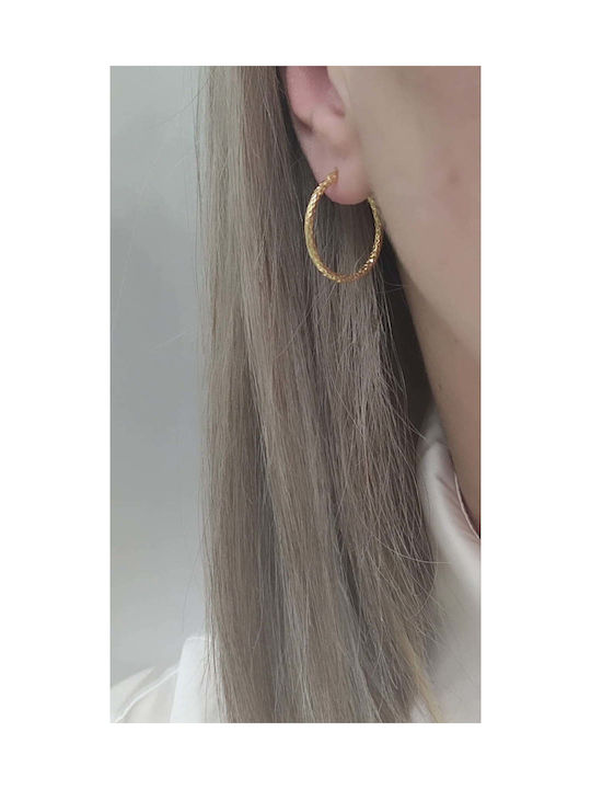 Ioannis Kosmima Earrings Hoops made of Silver Gold Plated