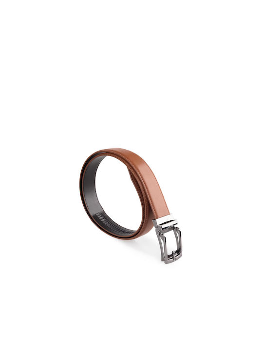 19V69 Men's Double Sided Belt Tabac Brown