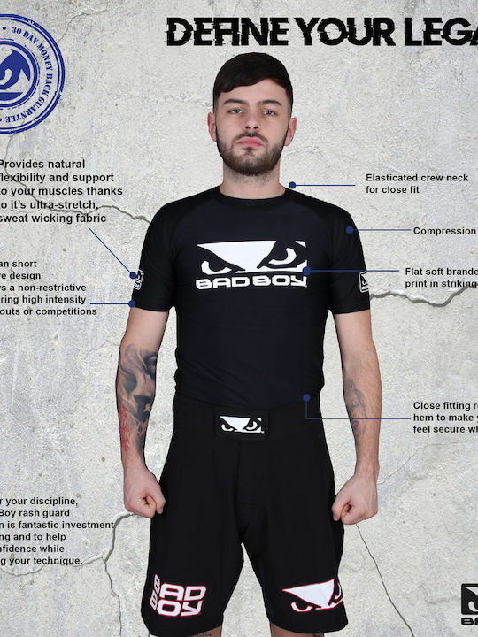 Bad Boy Short Sleeve Shirt BBF00005 for Jiu-Jitsu Black