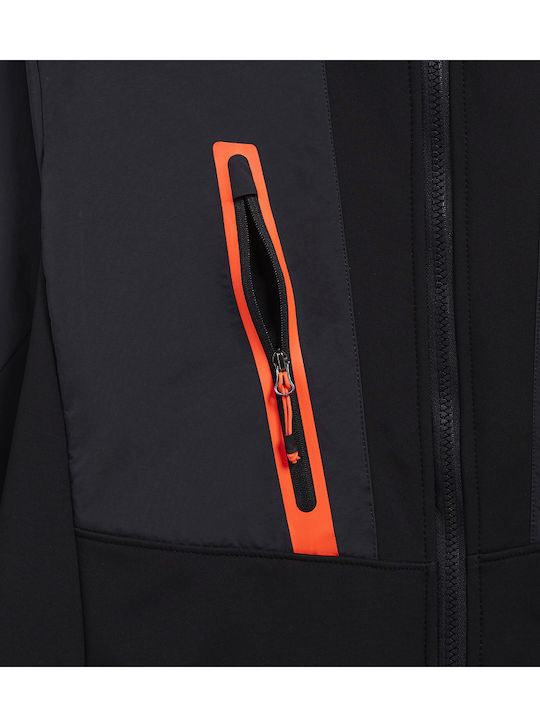 Utility Diadora Work Jacket Reflective Softshell with Detachable Hood Black