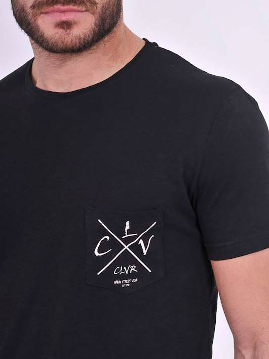 Clever Ανδρικό T-shirt Κοντομάνικο Μαύρο