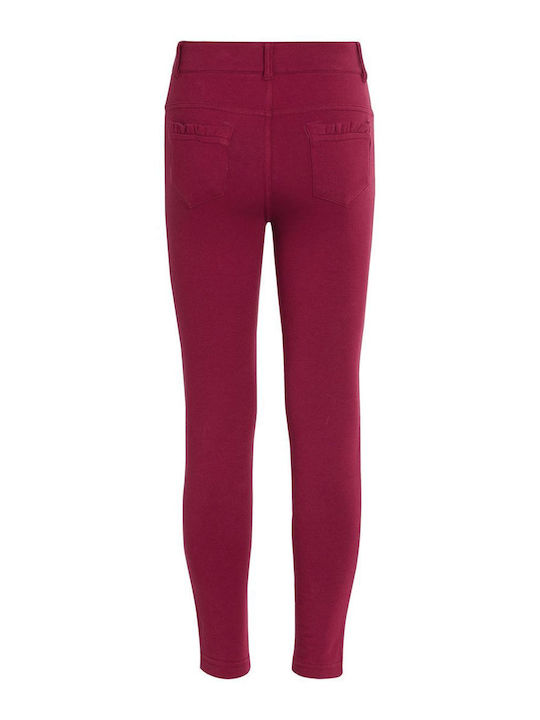 Ysabel Mora Girls Fabric Trouser Burgundy